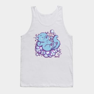 Cute cat blowing bubbles Tank Top